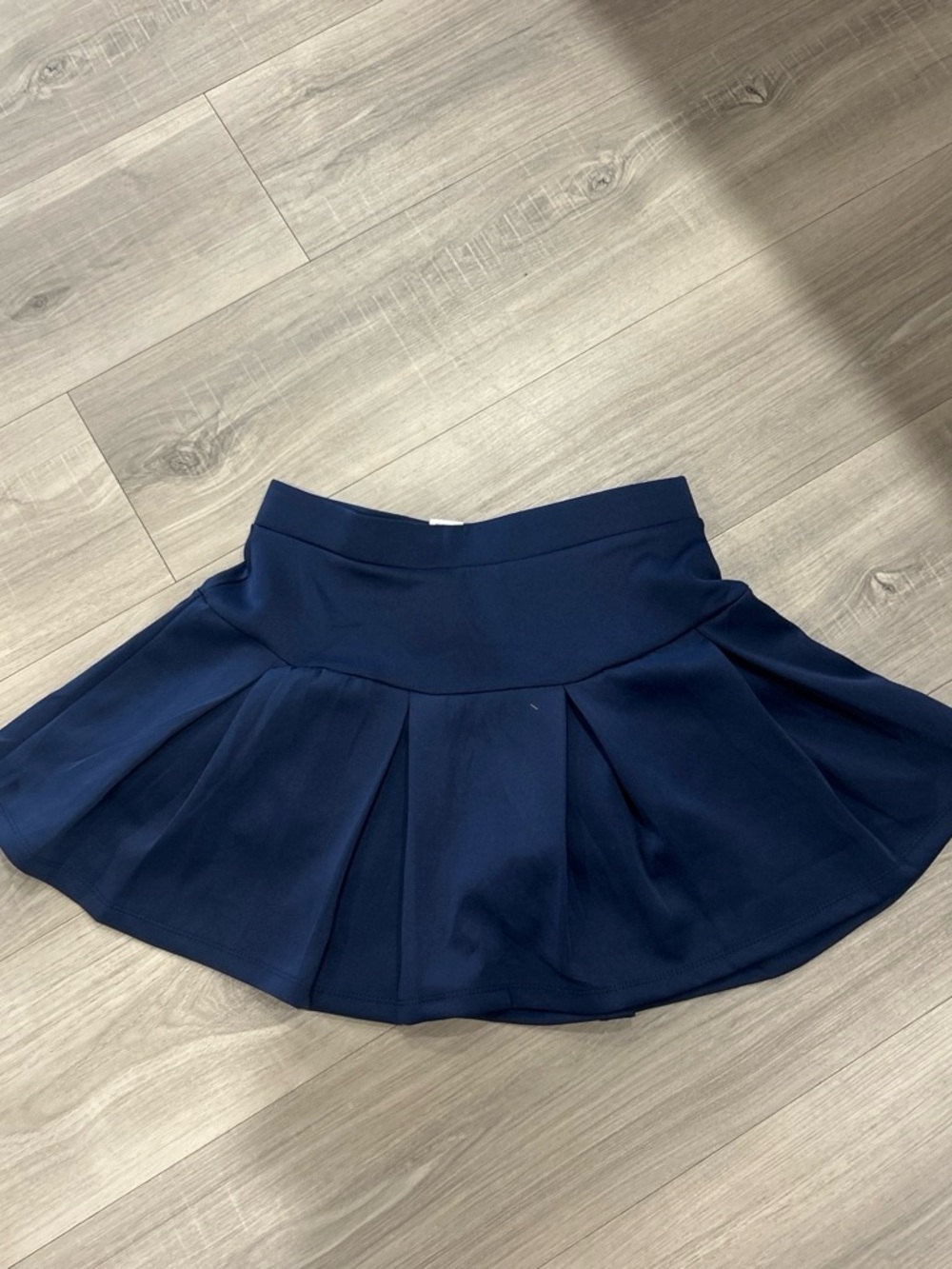 Women's Navy Pleated Skater Skirt